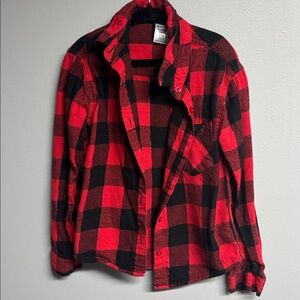 Red and Black Button Down Shirt